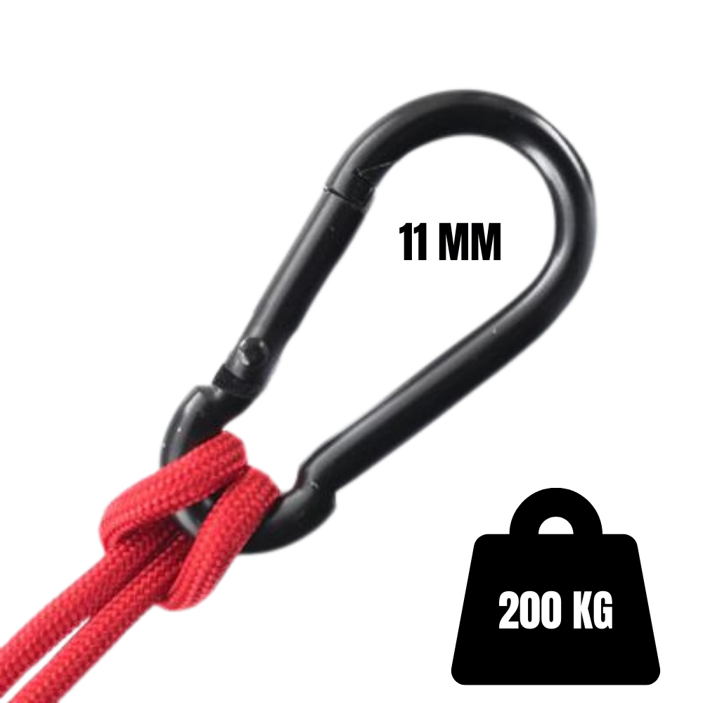 Siyah Karabina, Kamp, Hamak ve Outdoor Yaylı Kanca Dağcılık Kamp Malzemeleri Salıncak Anahtar Askı 11 mm
