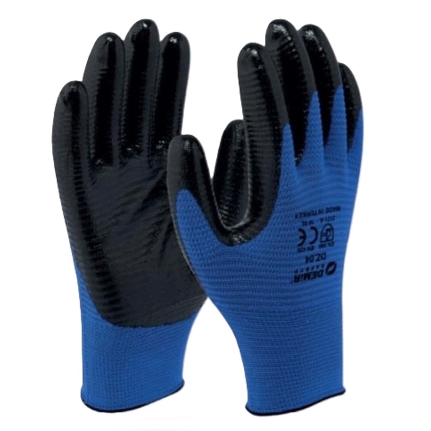 Demir Zebra Nitril Eldiven Mavi Siyah DZ.04 NO:10