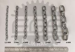 Makaralı Çelik Zincir, Elektro Galvanizli Düz Zincir